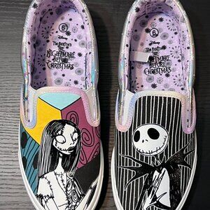 Nightmare Before Christmas Jack and Sally Slip On Shoes - Size 6